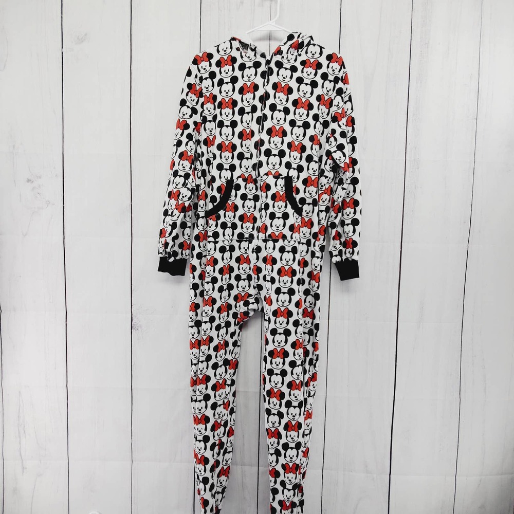 Disney Mickie and Minnie Hooded Bow Tie and Ear Soft Terry Onsie Size XL